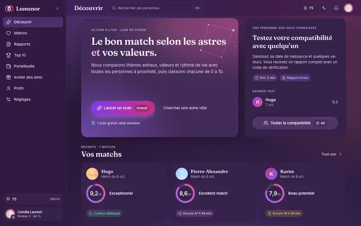 Découvrir dans l’app web Lumenor sur un navigateur d’ordinateur