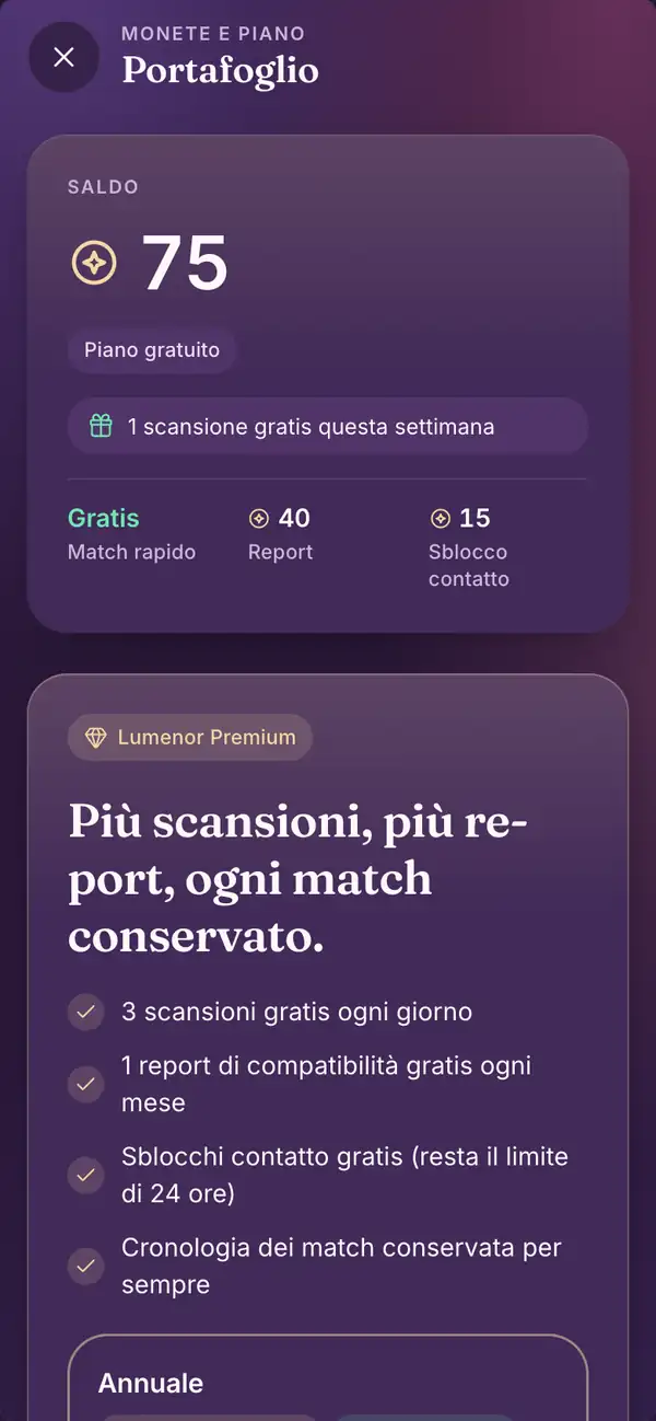 Premium nell’app Lumenor per smartphone